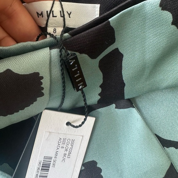 Milly Agata Black and Teal Floral Skater Skirt - Picture 7 of 7
